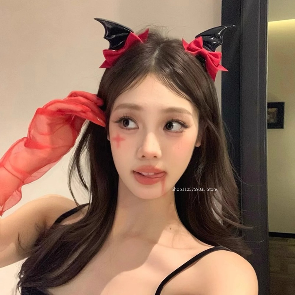 Cosplay Bat Prop - 할로윈 악마 뿔 활 모양 헤어