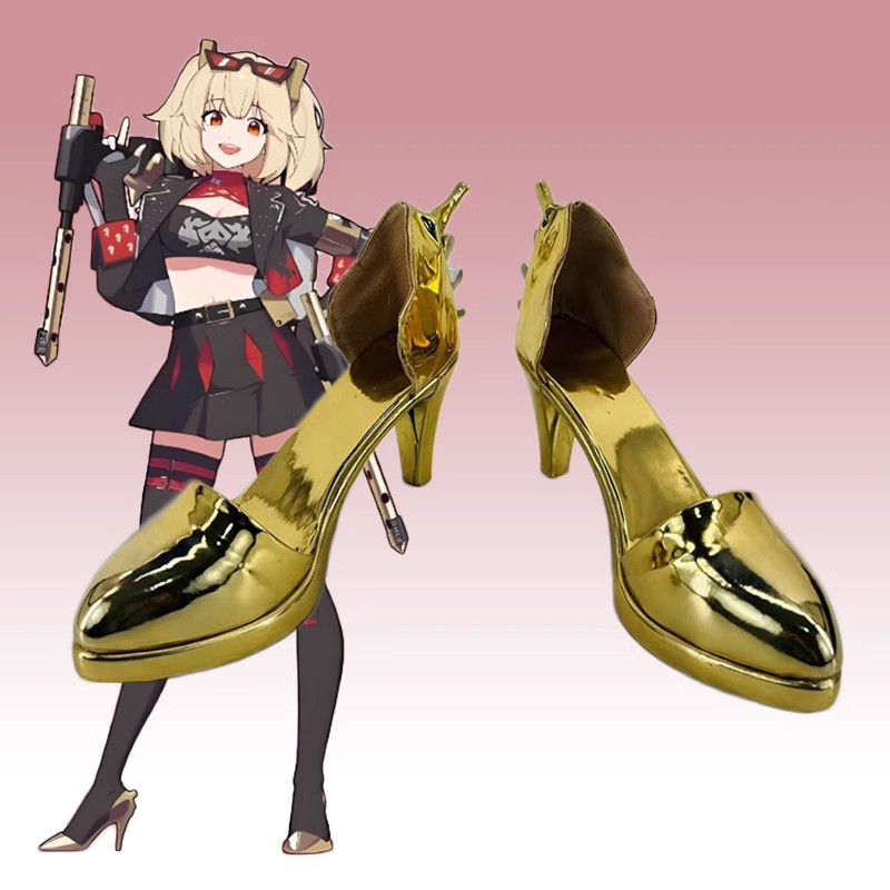 Burnice Cosplay Prop - 맞춤형 Burnice Whita 가죽 하이힐 게임