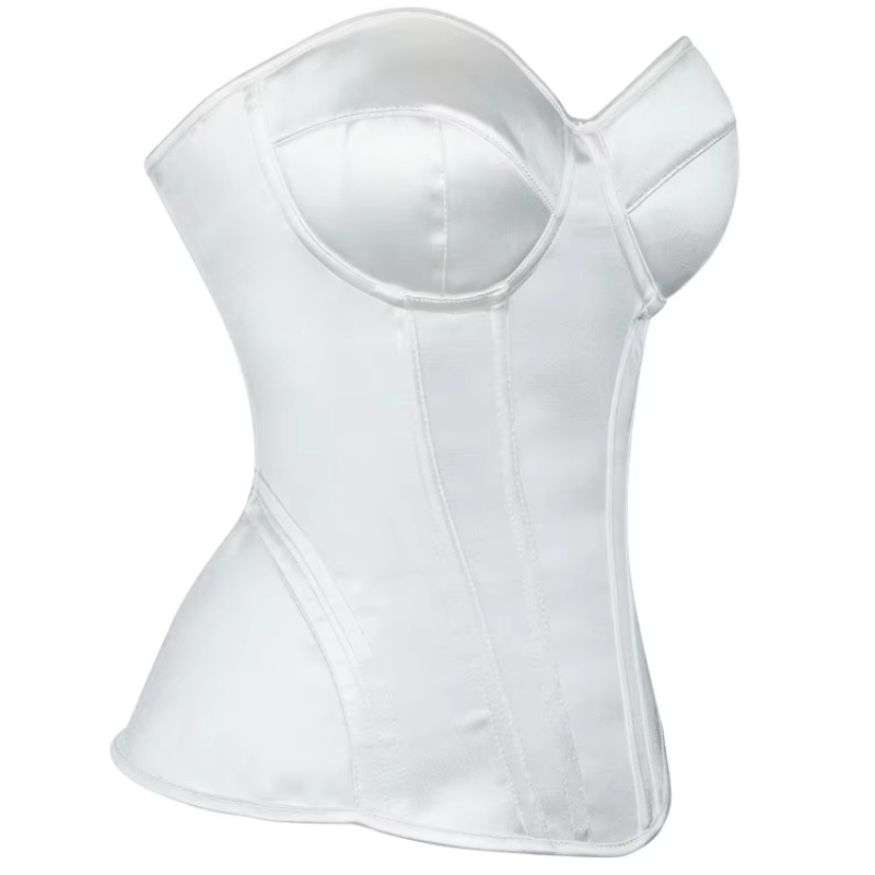 여성용 화이트 코르셋 오버버스트 뷔스티에 탑 스틸 본드 - Boning Corset Steel 리뷰 및 가격