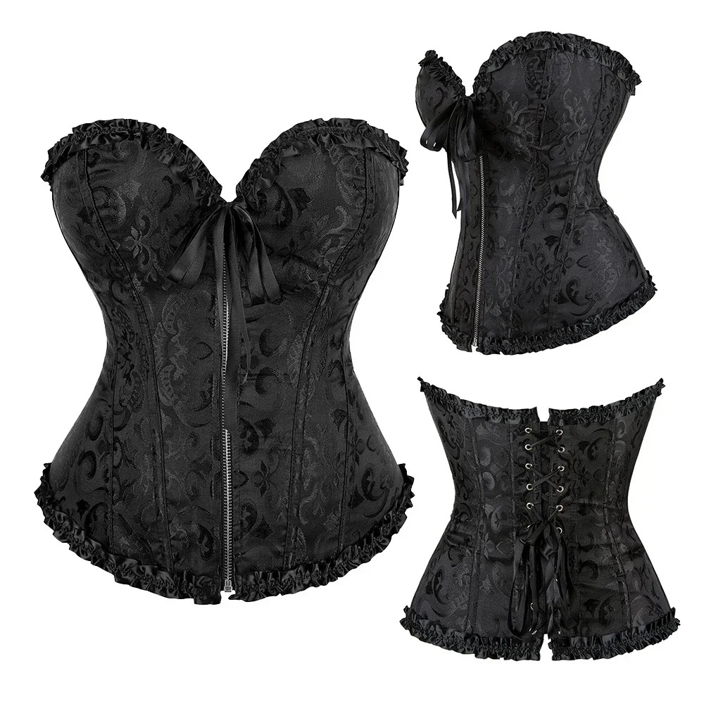지퍼 자카드 언더버스트 코르셋 레이스업 스틸본 코르셋  - Boning Corset Steel 리뷰 및 가격
