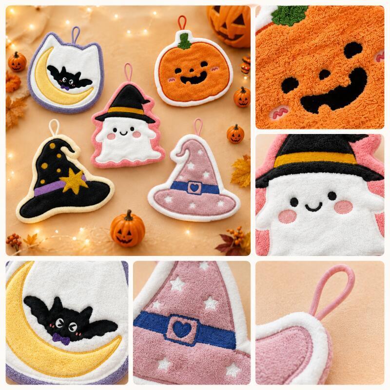 재미있는 할로윈 핸드 타월, 호박 유령 마녀 모자 달  - Cosplay Bat Prop 리뷰 및 가격