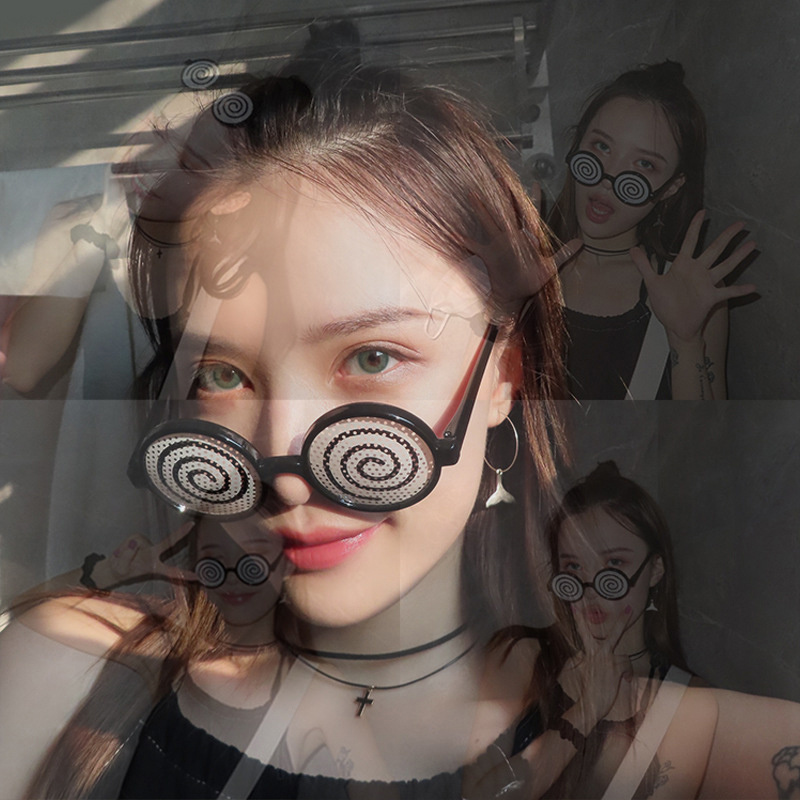 새로운 코스프레 안경 현기증 패턴 재미있는 장식 안경  - Cosplay Prop Patterns 리뷰 및 가격
