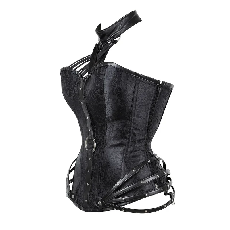 고딕 스팀펑크 코르셋 탑, 홀터 스트랩 여성 고스 브로 - Boning Corset Steel 리뷰 및 가격